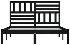 Estrutura de cama 140x190 cm madeira de pinho maciça preto