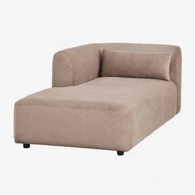 Módulo Chaise Longue Esquerdo Para Sofá Modular Fogler Bombazina Castanho Camel - Sklum