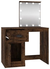 Toucador c/ LEDs 90x50x132,5 derivados madeira carvalho fumado