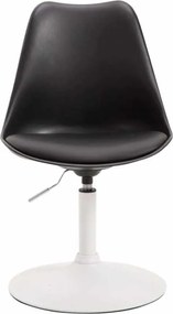 Conjunto de 4 cadeiras de sala de jantar Maverick em plástico com estrutura branca 76-81 x 48 x 57 cm Preto