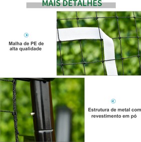 Rede de Rebote Dobrável de Metal com 4 Ângulos e Altura Ajustável para