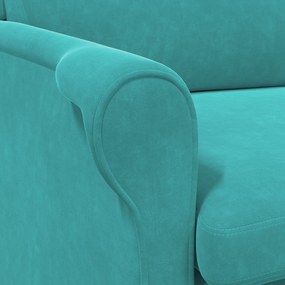 Poltrona Turquesa Turquesa Tecido Padrão Ergonómica