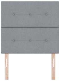 Cabeceira Estofada Tufted Cinza Claro 80 cm