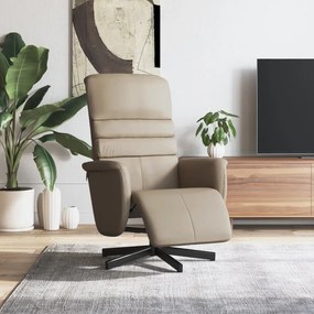 vidaXL Cadeira reclinável com apoio de pés couro artificial cappuccino