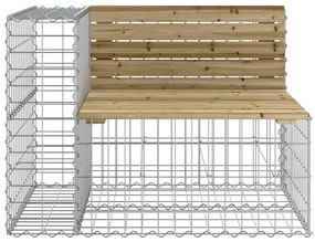 Banco de jardim c/ design gabião 287x71x65,5cm pinho impregnado