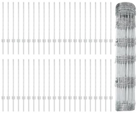 Postes de Cerca vidaXL 11 pcs U-Channel 80 cm Aço Galvanizado, Cerca d