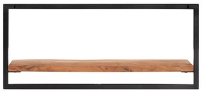 Prateleiras de parede 2 pcs 80x25x35 cm acácia maciça e aço