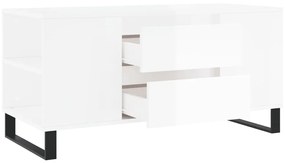 Mesa centro 102x44,5x50cm derivados de madeira branco brilhante