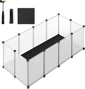 Parque para animais pequenos com placas de base 125 x 63 x 42 cm Branco