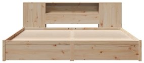 Cama com estante sem colchão 200x200 cm pinho maciço