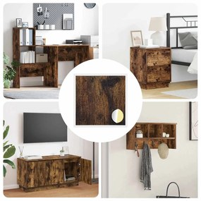 vidaXL Capa de Parafuso Autoadesiva 12 pcs Carvalho Defumado