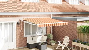 vidaXL Toldo Retrátil Automático Amarelo e Laranja 350x250 cm