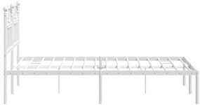 Estrutura de cama com cabeceira 120x190 cm metal branco