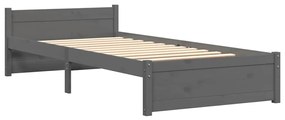 Estrutura cama pequena solteiro 75x190 cm madeira maciça cinza