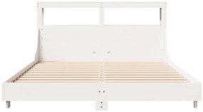 Cama sem colchão 140x190 cm madeira de pinho maciça branco