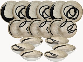 Conjunto de loiça em porcelana Moon, 6 pessoas, conjunto de 18