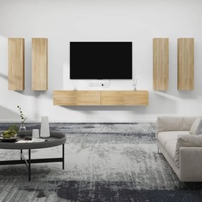 vidaXL Conjunto móveis de TV 6 pcs madeira processada carvalho sonoma