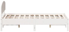 Cama sem colchão 120x190 cm madeira de pinho maciça branco