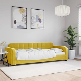354056 vidaXL Sofá-cama 80x200 cm veludo amarelo