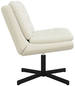 Cadeira Relaxante Giratória Creme 63 x 75 x 76 cm Veludo