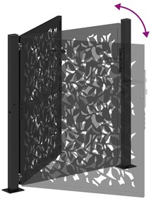 Portão de jardim 105x106 cm design em folha de aço preto