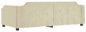 Sofá-cama com gavetão 100x200 cm tecido cor creme