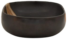 Lavatório de bancada oval 59x40x14 cm cerâmica preto