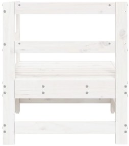Sofá de canto para jardim madeira de pinho maciça branco