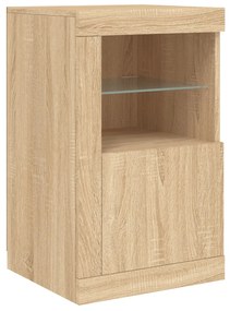 Aparador com luzes LED 163x37x67 cm carvalho sonoma