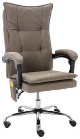 Cadeira escritório c/ função massagem tecido cinza-acastanhado