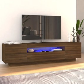 vidaXL Móvel de TV com luzes LED 160x35x40 cm Carvalho Marrom