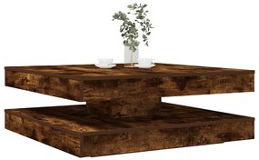 vidaXL Mesa de centro rotativa a 360graus 90x90x34,5cm carvalho fumado