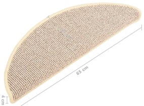 Tapete/carpete para degraus 15 pcs 65x21x4 cm branco e castanho