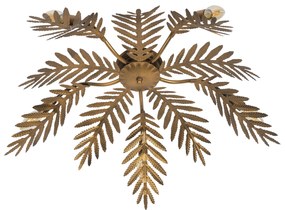 Candeeiro de teto vintage dourado 70 cm 5 luzes - Botanica Retro