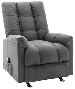 321410 vidaXL Poltrona de massagens reclinável tecido cinzento-claro