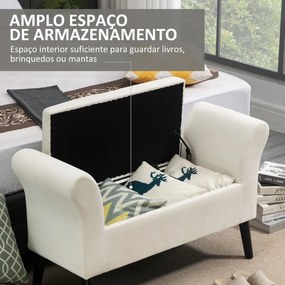 Banco para Pé de Cama Estofado em Veludo Banco de Armazenamento Acolchoado com Tampa Apoio para os Braços Pés de Madeira para Dormitório Sala de Estar