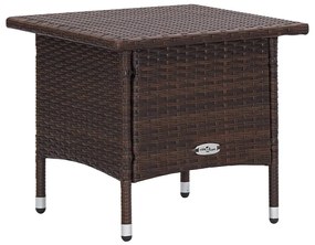 3 pcs conjunto lounge jardim c/ almofadões vime PE castanho