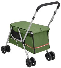 Carrinho dobrável para cães 100x49x96 cm tecido linho verde