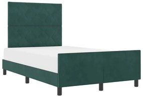 estrutura da cama vidaXL verde escuro 120x200 cm veludo