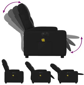Poltrona massagens reclinável elétrica couro artificial preto