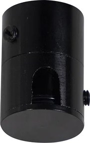 Candeeiro suspenso preto com abajur rosa e interior dourado 35cm 3-luzes - Cava