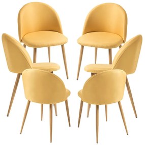 Pack 6 Cadeiras Vint Tecido - Amarelo