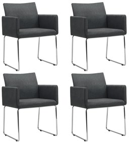 vidaXL Cadeiras de jantar 4 pcs tecido cinzento-escuro