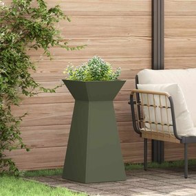 vidaXL Suporte para Plantas Verde Azeitona Metal 35 x 35 x 73 cm