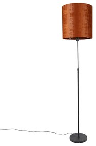 Candeeiro de pé com abajur preto e vermelho 40 cm ajustável - Parte Moderno