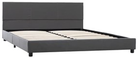 Estrutura de cama 120x200 cm couro artificial cinzento
