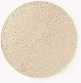 Tapete redondo em lã artesanal Aaron