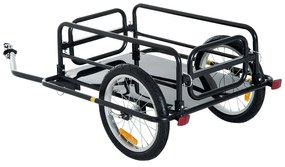 Reboque de bicicleta dobrável para carregamento de bagagem de 40kg com estrutura de aço leve e refletores 139x71,5x49 cm Preto