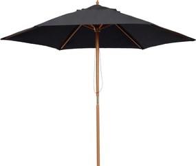Outsunny Guarda-sol de jardim exterior guarda-sol reto com teto duplo Hexagonal Grande Tamanho de Jardim Ø 2,5 x 2,3H m Bambu Preto | Aosom Portugal