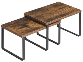 SONGMICS Conjunto de 2 prateleiras para temperos, organizador expansível para cozinha, empilhável, metal e aglomerado, prateleira de inserção, para armário de cozinha, cozinha, marrom-preto vintage KCS020X01